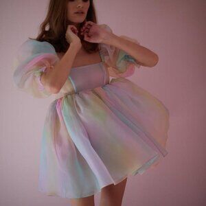 medium Selkie Rainbow Puff Dress